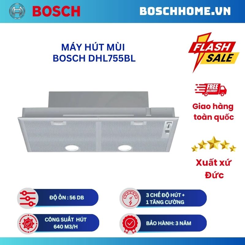 Máy hút khói khử mùi Bosch DHL755BL